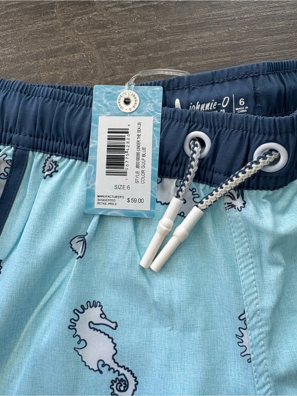 Johnnie-O Swim Trunks Gulf Blue - Size 6 NEW!